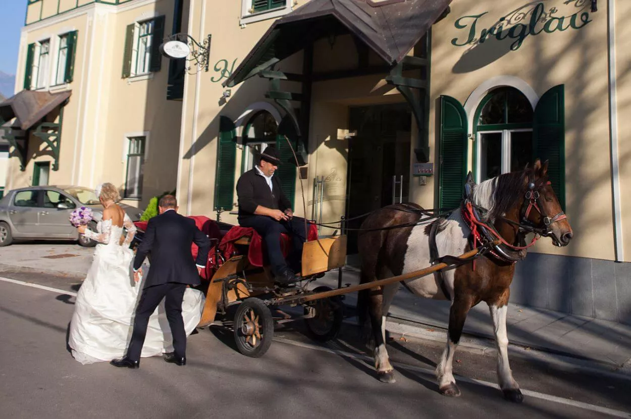 Kocija pred hotelom triglav